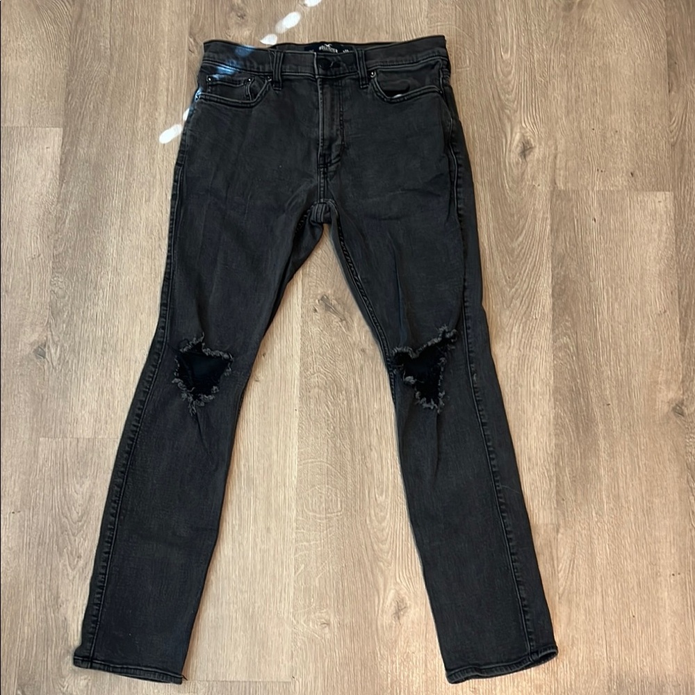 Hollister Black Slim Distressed Jeans